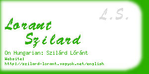 lorant szilard business card