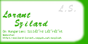 lorant szilard business card